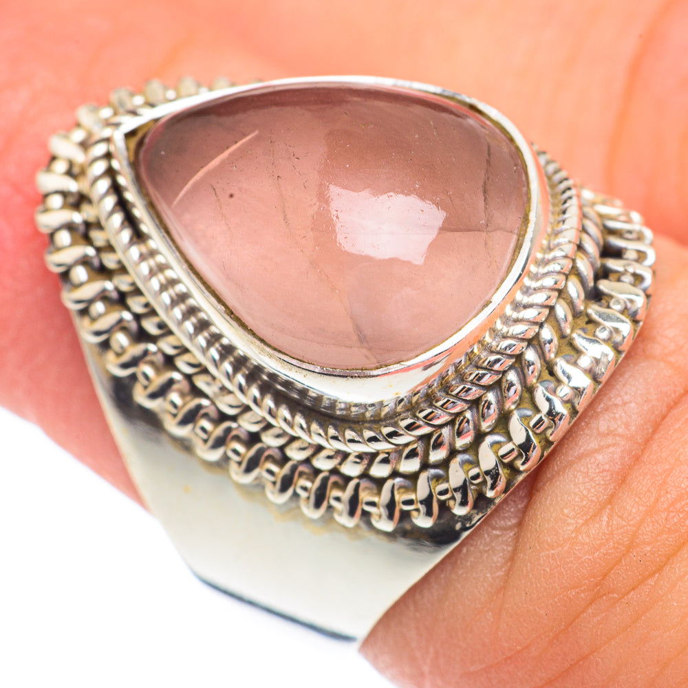 Rose Quartz Rings handcrafted by Ana Silver Co - RING67395