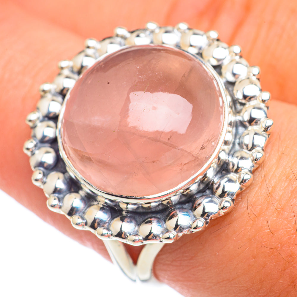 Rose Quartz Rings handcrafted by Ana Silver Co - RING67397
