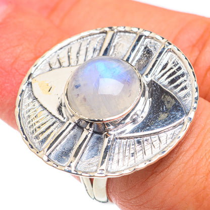 Rainbow Moonstone Rings handcrafted by Ana Silver Co - RING67431