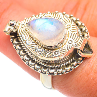 Rainbow Moonstone Rings handcrafted by Ana Silver Co - RING67455