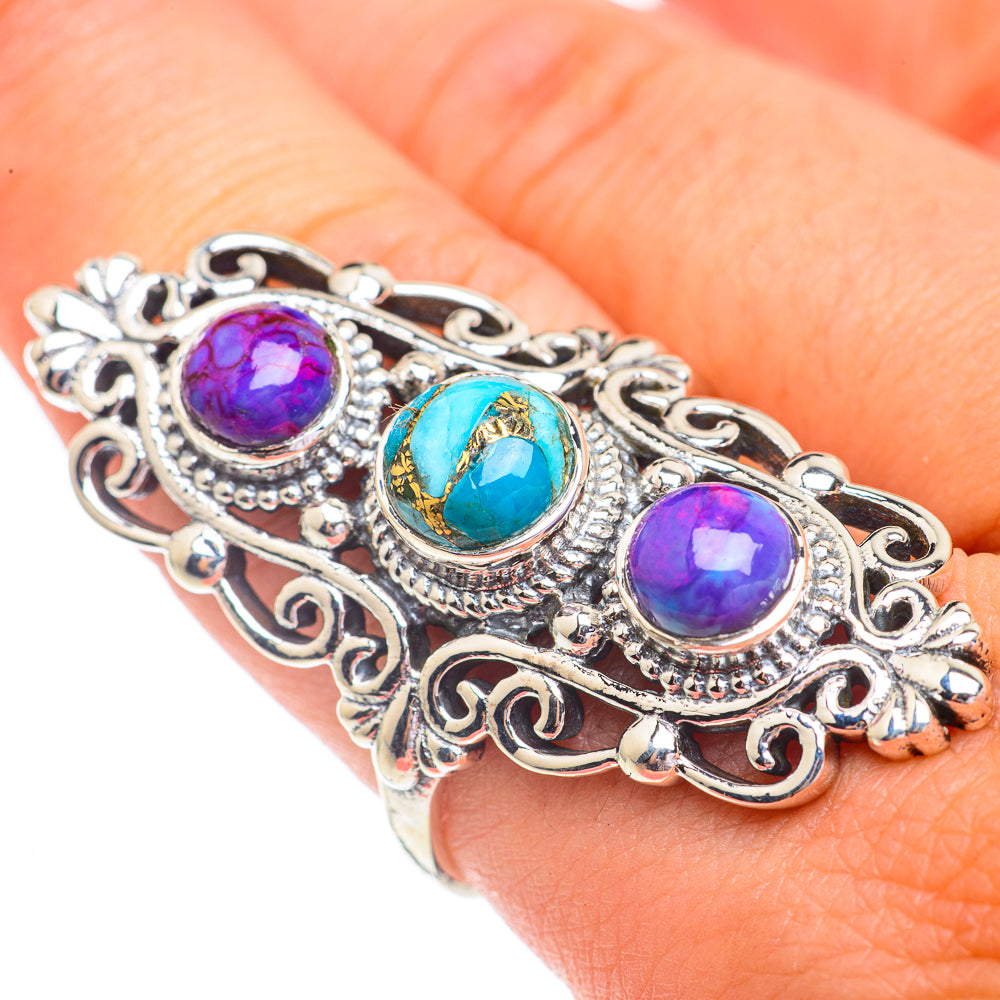 Blue Copper Turquoise Rings handcrafted by Ana Silver Co - RING67457