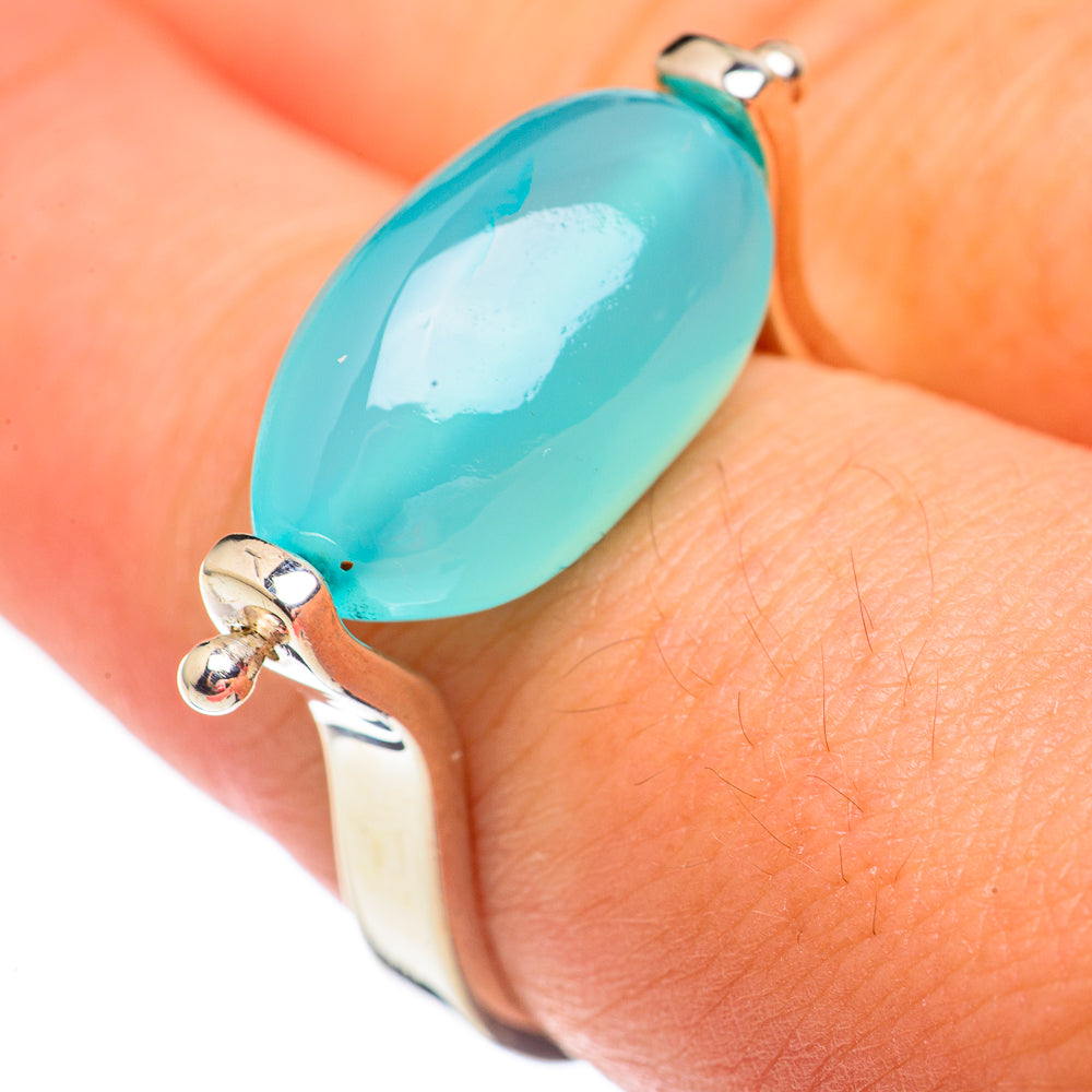 Aqua Chalcedony Rings handcrafted by Ana Silver Co - RING67463