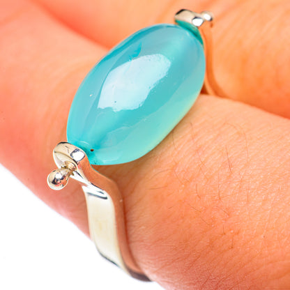 Aqua Chalcedony Rings handcrafted by Ana Silver Co - RING67463