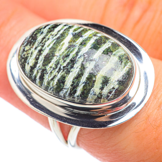 Green Vein Jasper Rings handcrafted by Ana Silver Co - RING67466