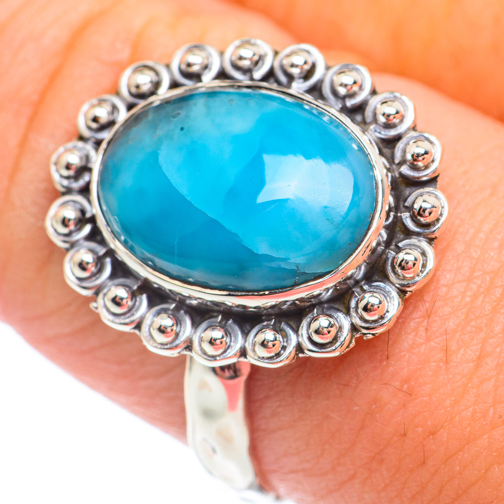 Larimar Rings handcrafted by Ana Silver Co - RING67495