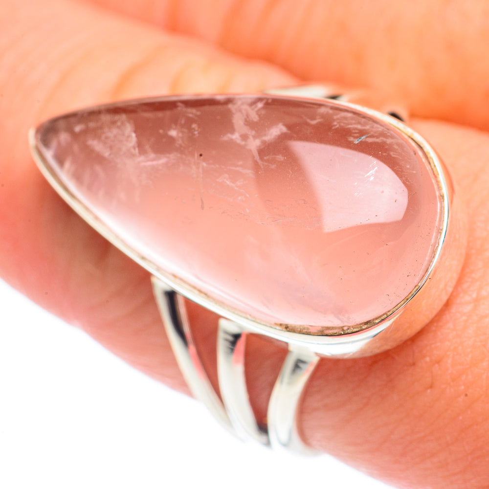 Rose Quartz Rings handcrafted by Ana Silver Co - RING67504