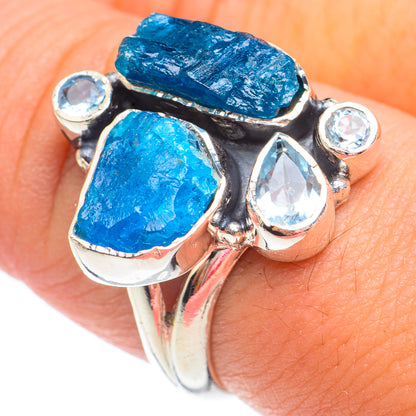 Blue Fluorite Rings handcrafted by Ana Silver Co - RING67572