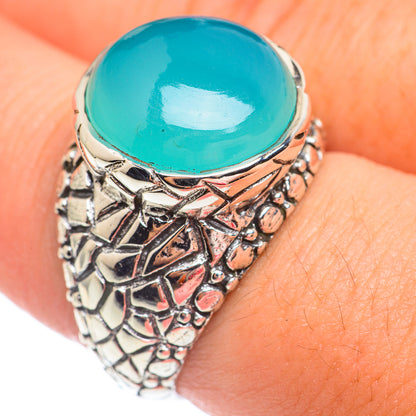 Aqua Chalcedony Rings handcrafted by Ana Silver Co - RING67598