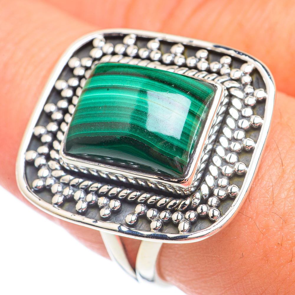 Malachite Rings handcrafted by Ana Silver Co - RING67603