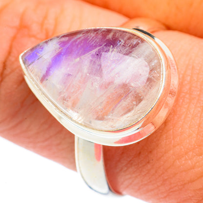 Rainbow Moonstone Rings handcrafted by Ana Silver Co - RING67644