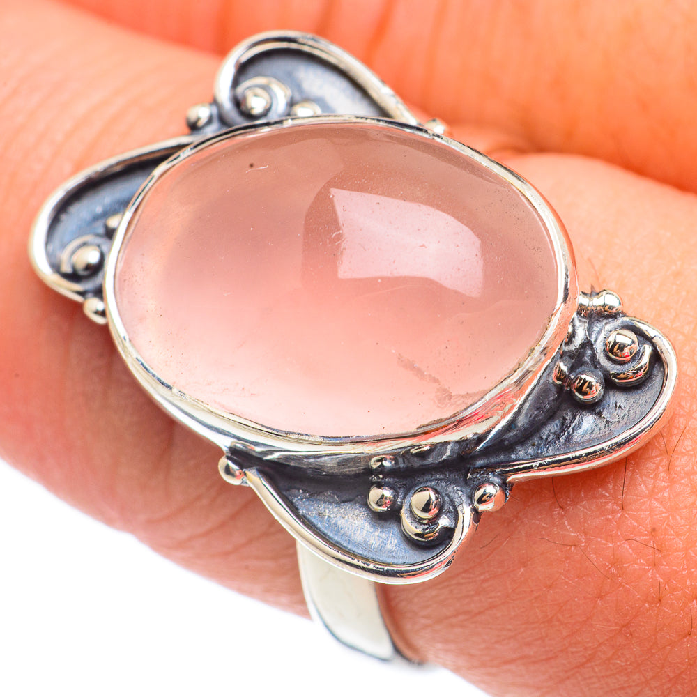 Rose Quartz Rings handcrafted by Ana Silver Co - RING67683