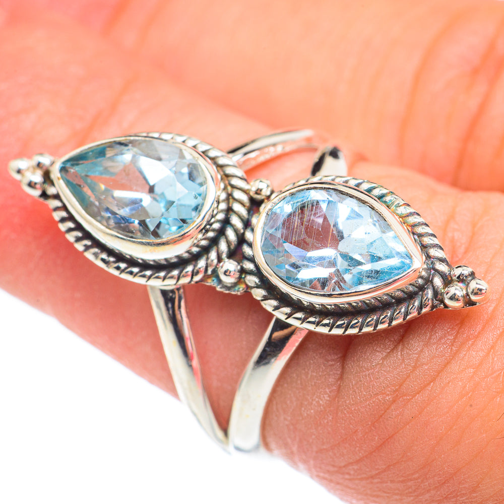 Blue Topaz Rings handcrafted by Ana Silver Co - RING67699