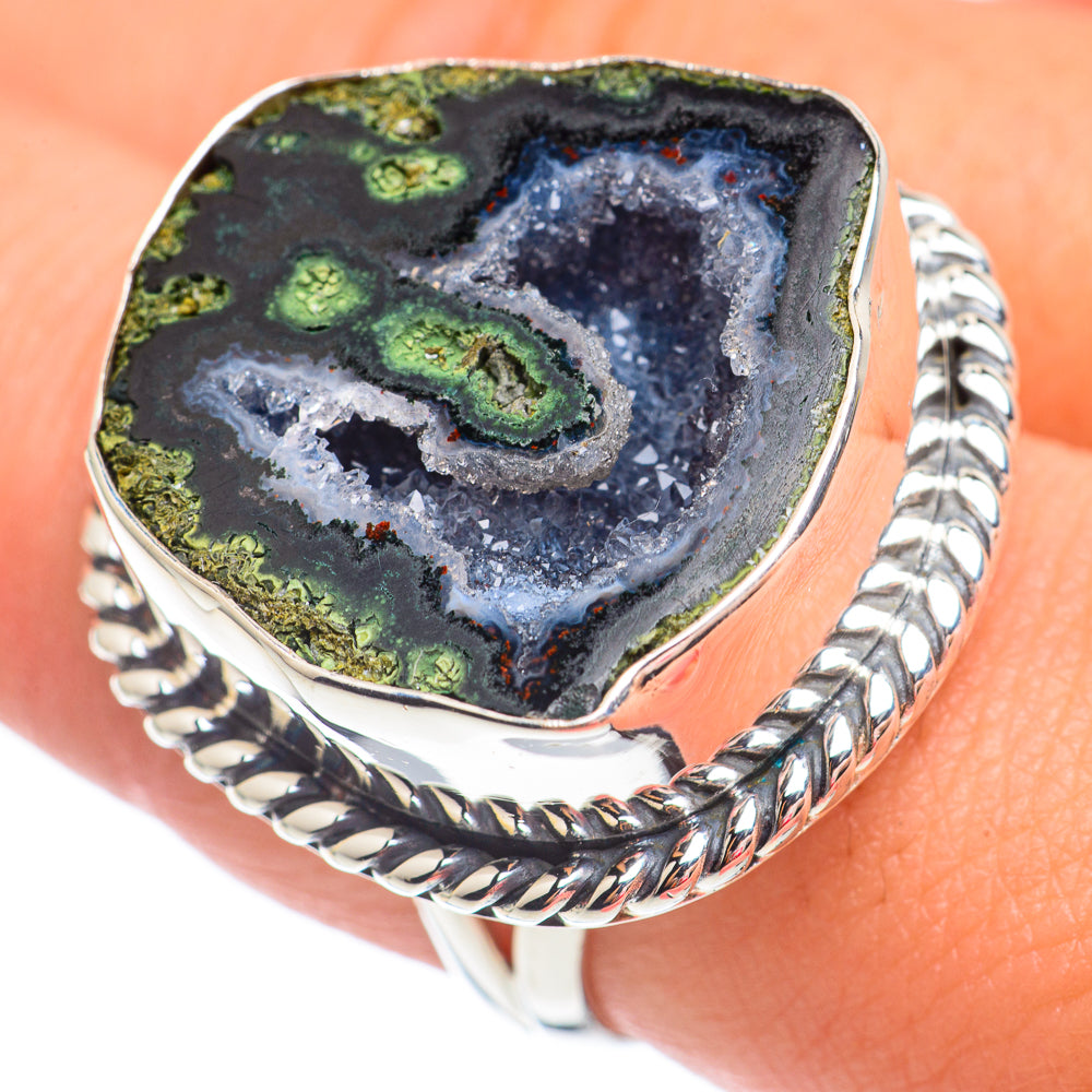 Coconut Geode Druzy Rings handcrafted by Ana Silver Co - RING67713