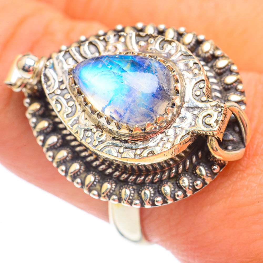 Rainbow Moonstone Rings handcrafted by Ana Silver Co - RING67720