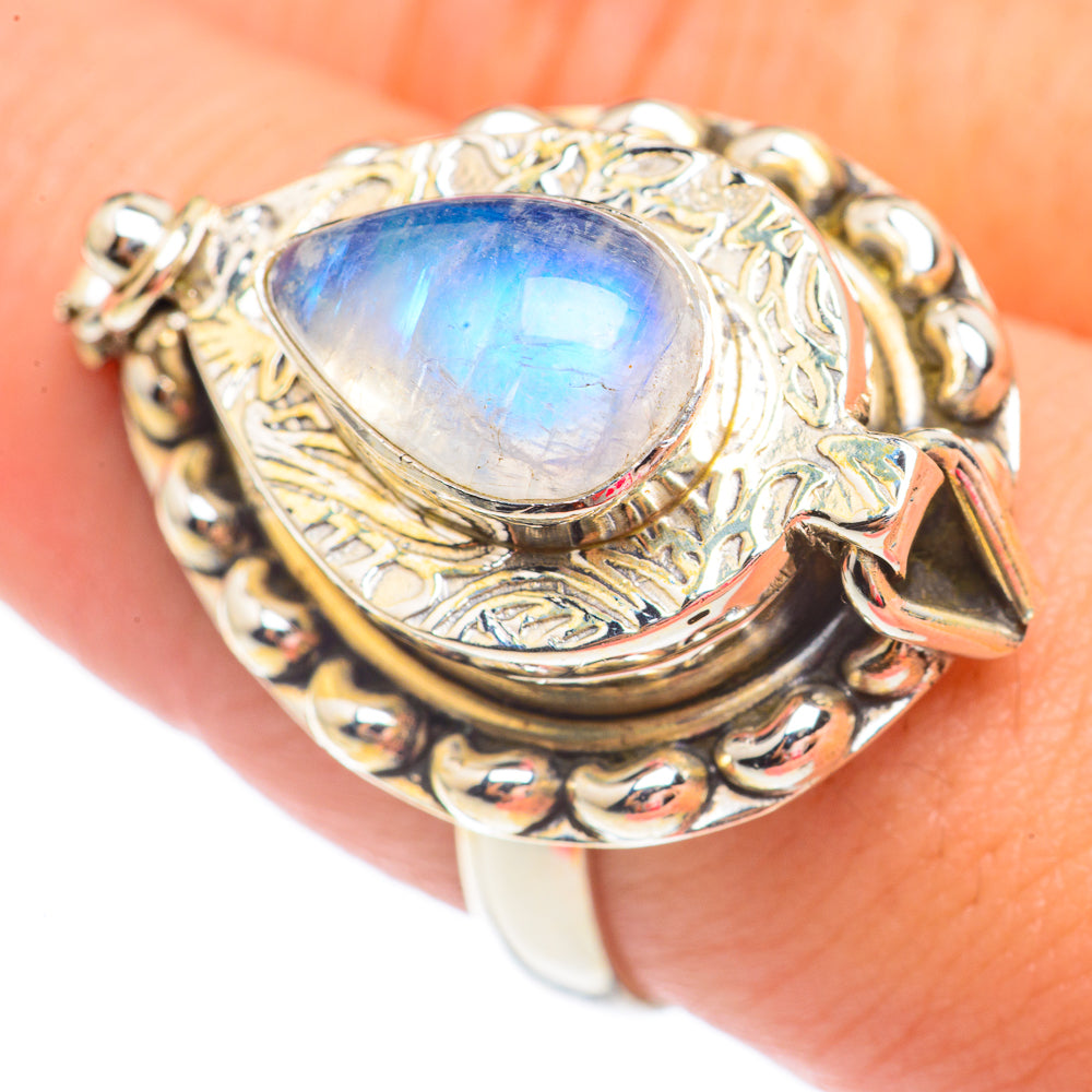 Rainbow Moonstone Rings handcrafted by Ana Silver Co - RING67752