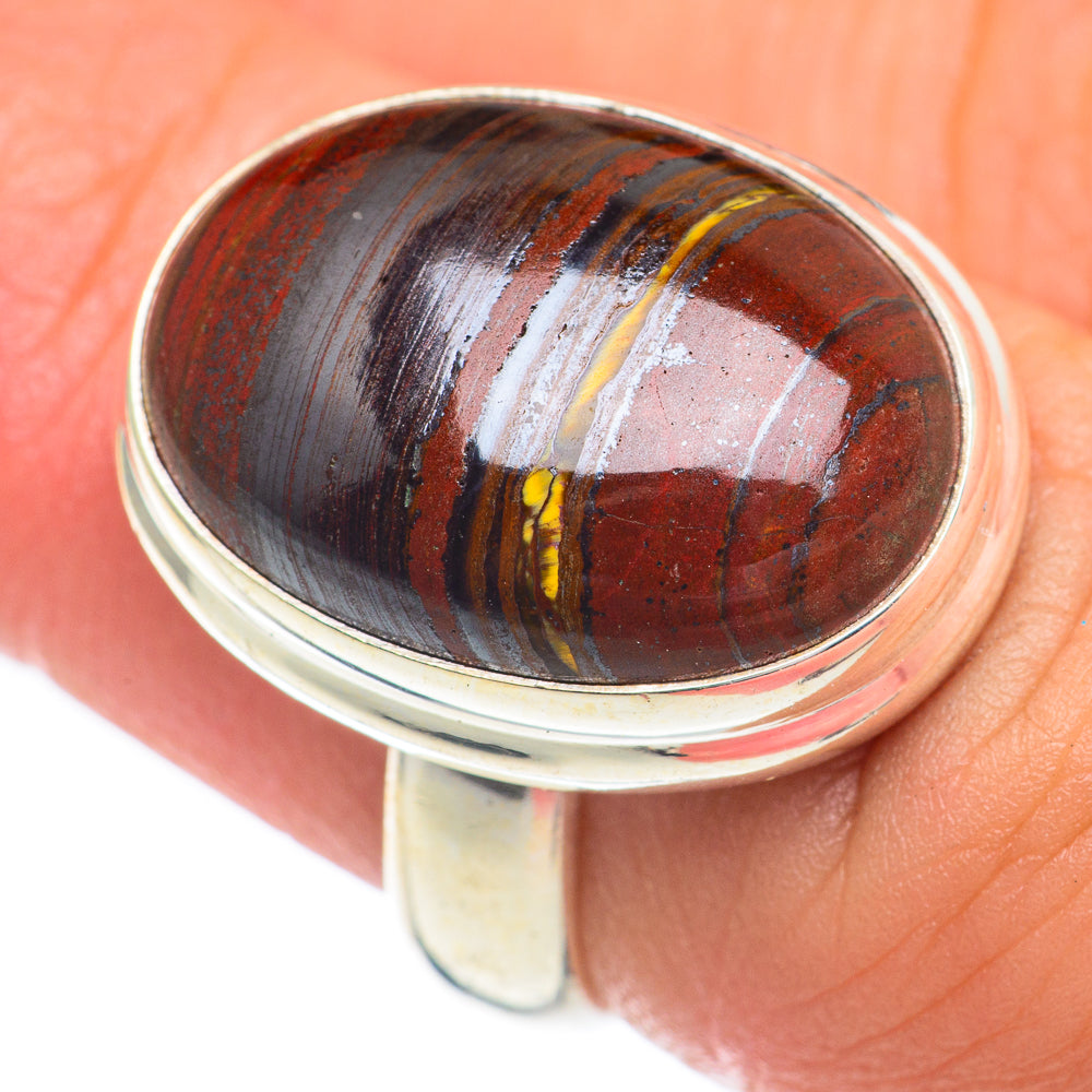Red Tiger Iron Rings handcrafted by Ana Silver Co - RING67811