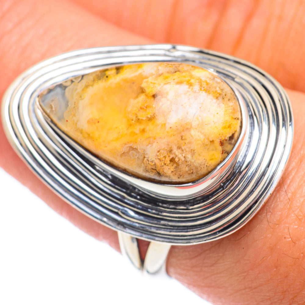 Plume Agate Rings handcrafted by Ana Silver Co - RING67812
