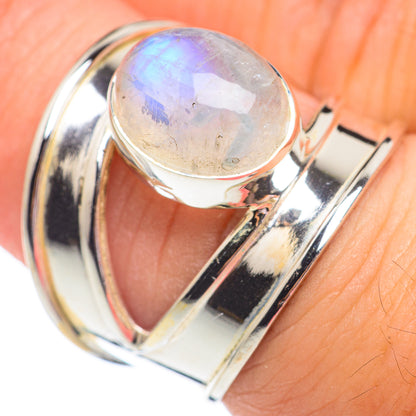 Rainbow Moonstone Rings handcrafted by Ana Silver Co - RING67826