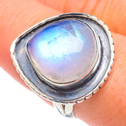 Rainbow Moonstone Rings handcrafted by Ana Silver Co - RING67828