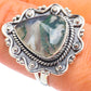 Green Moss Agate Rings handcrafted by Ana Silver Co - RING67842
