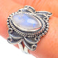 Rainbow Moonstone Rings handcrafted by Ana Silver Co - RING67864
