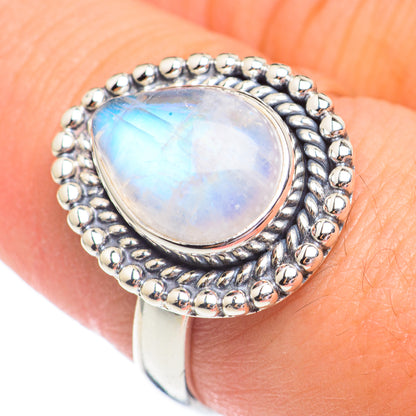 Rainbow Moonstone Rings handcrafted by Ana Silver Co - RING67897