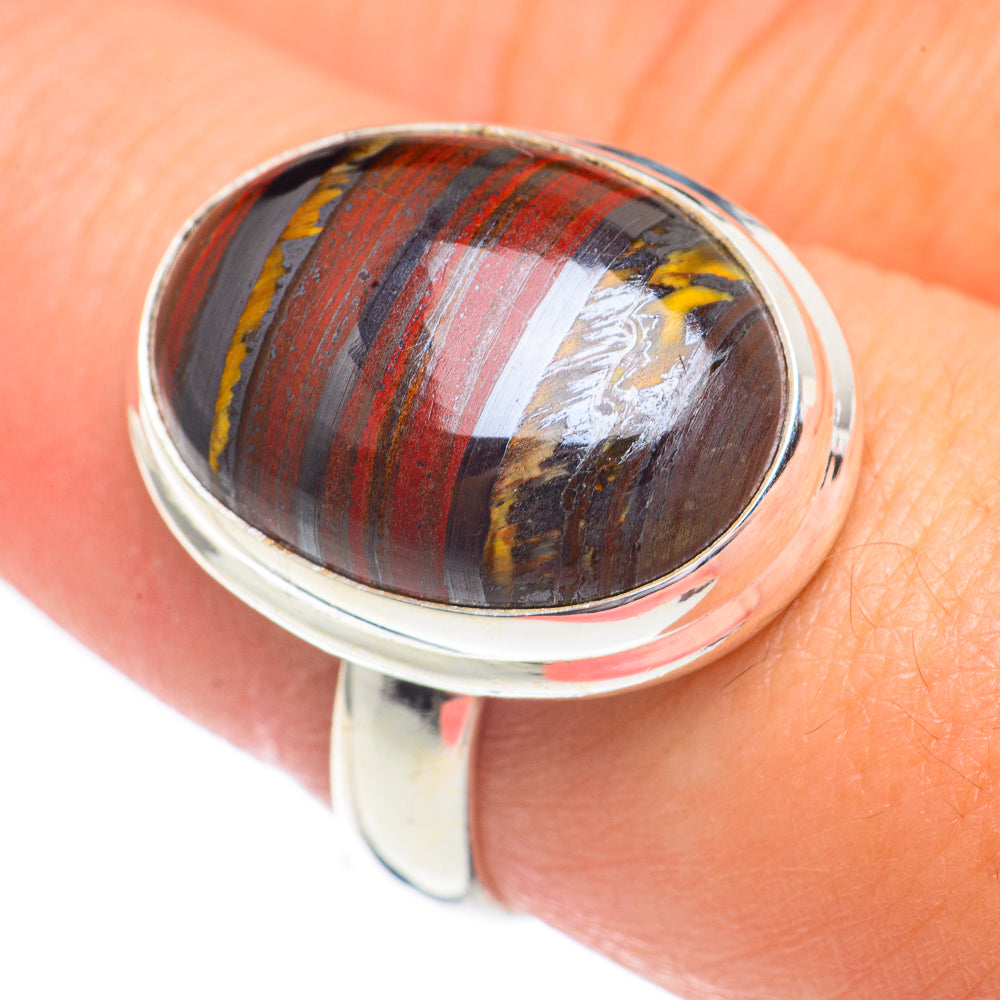 Red Tiger Iron Rings handcrafted by Ana Silver Co - RING67909