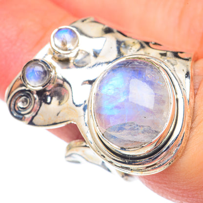 Rainbow Moonstone Rings handcrafted by Ana Silver Co - RING67924