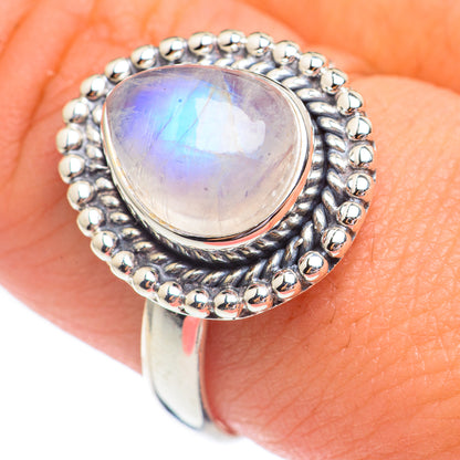 Rainbow Moonstone Rings handcrafted by Ana Silver Co - RING67957