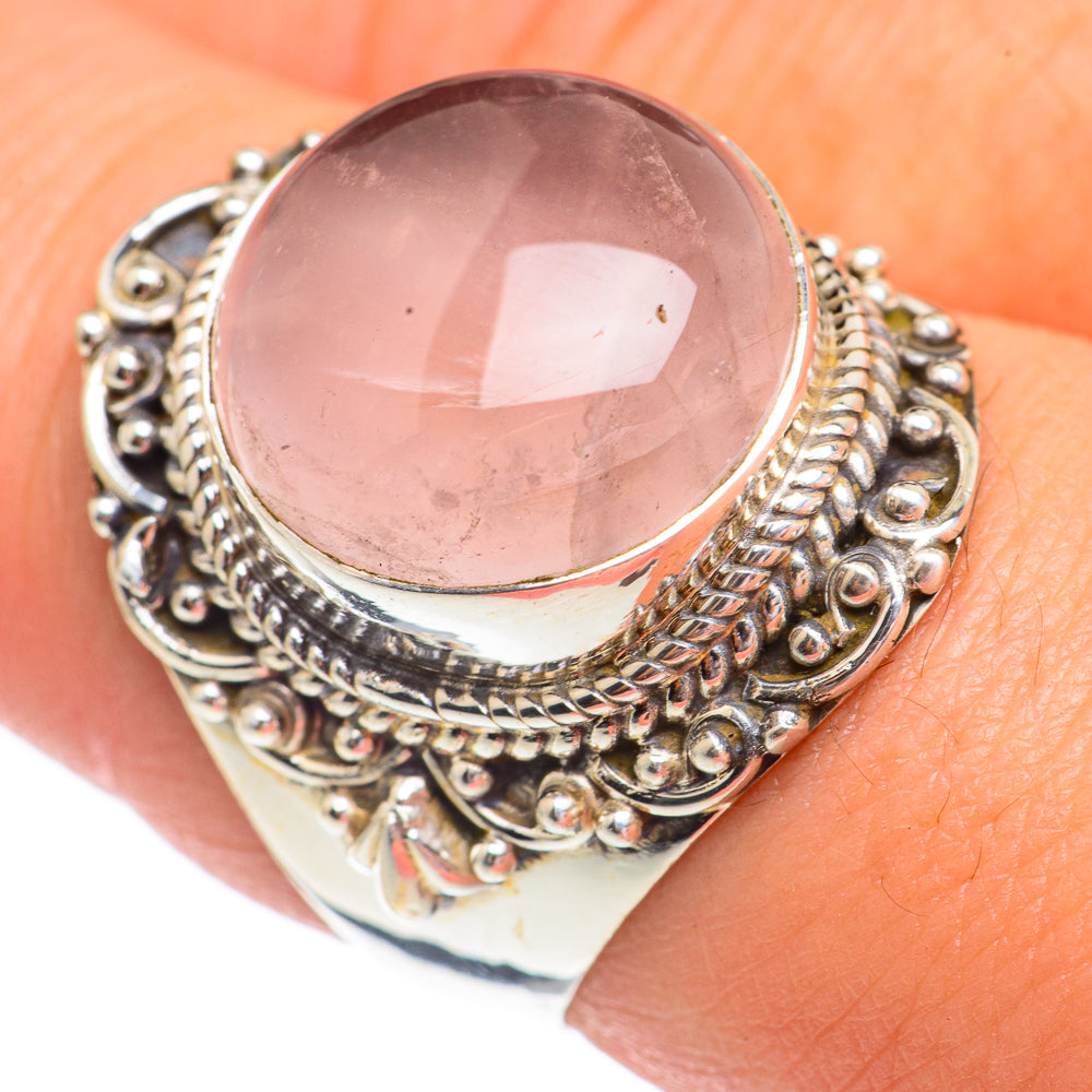 Rose Quartz Rings handcrafted by Ana Silver Co - RING68000
