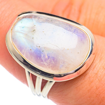 Rainbow Moonstone Rings handcrafted by Ana Silver Co - RING68011
