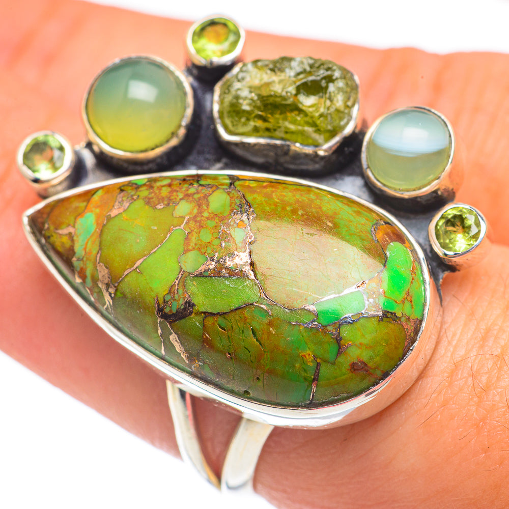 Green Copper Turquoise Rings handcrafted by Ana Silver Co - RING68024
