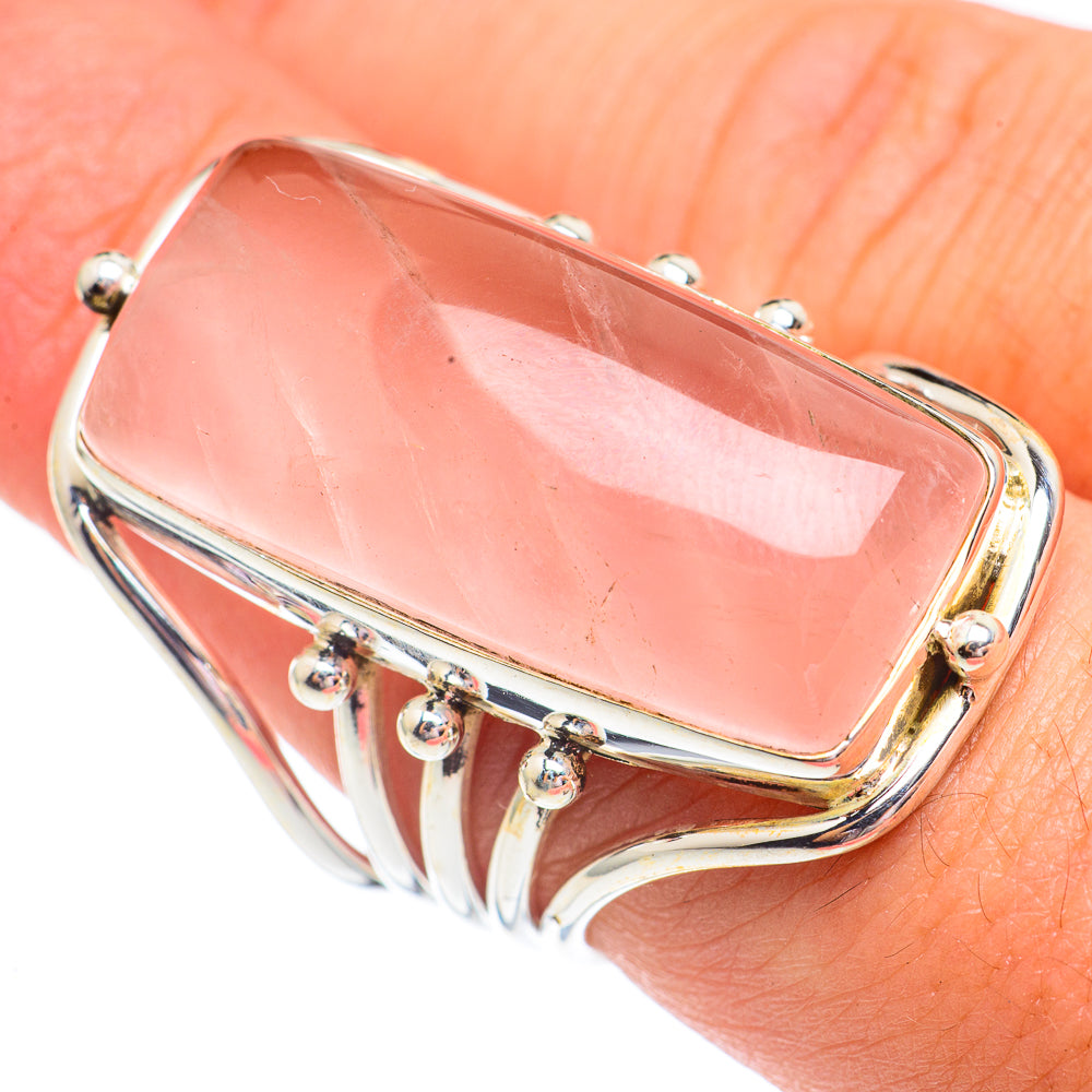 Rose Quartz Rings handcrafted by Ana Silver Co - RING68033