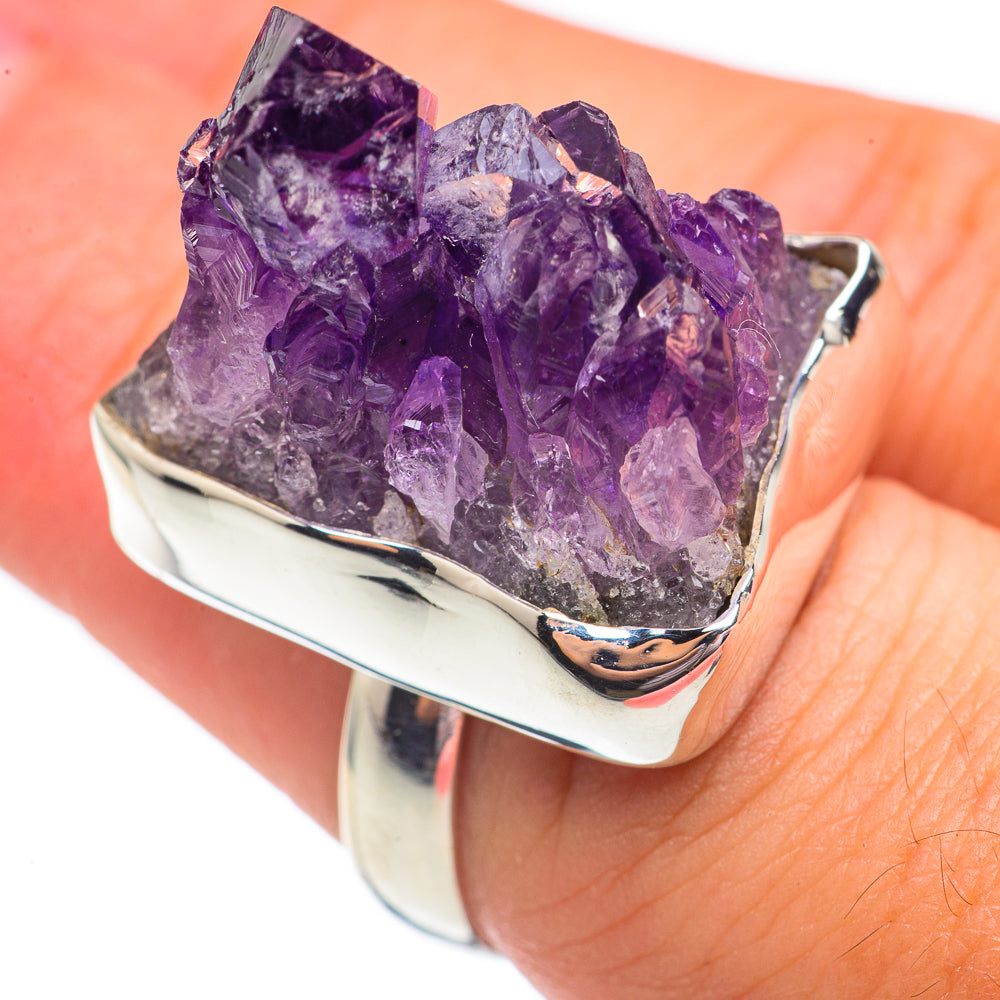 Amethyst Crystal Rings handcrafted by Ana Silver Co - RING68035