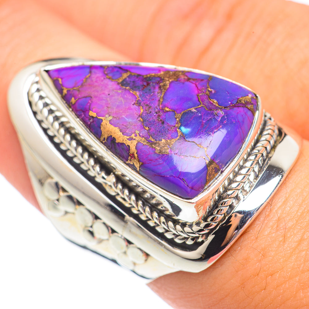 Purple Copper Composite Turquoise Rings handcrafted by Ana Silver Co - RING68036