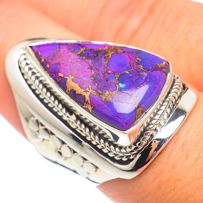 Purple Copper Composite Turquoise Rings handcrafted by Ana Silver Co - RING68036