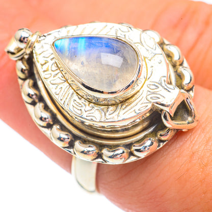 Rainbow Moonstone Rings handcrafted by Ana Silver Co - RING68043