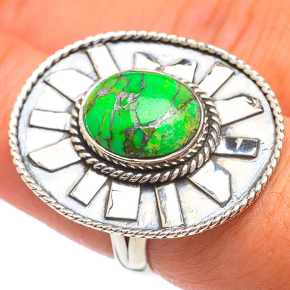 Green Copper Composite Turquoise Rings handcrafted by Ana Silver Co - RING68060