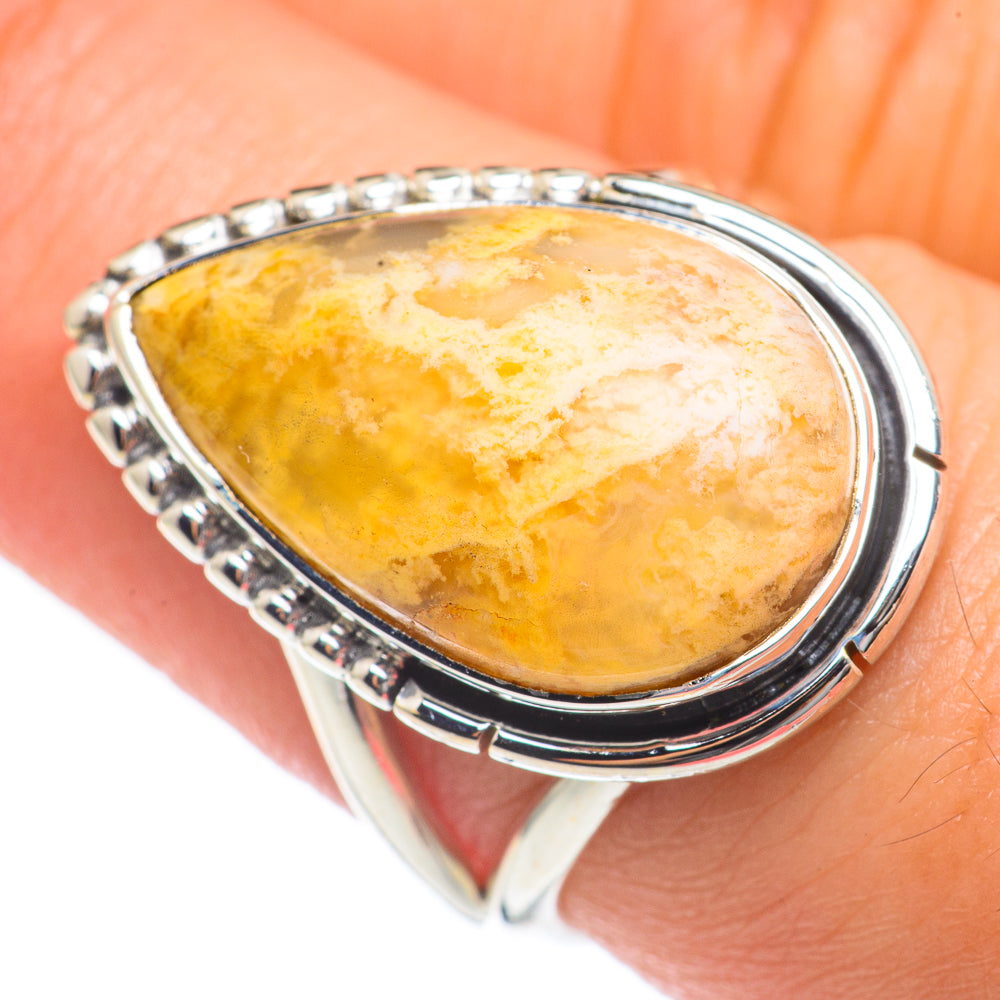 Plume Agate Rings handcrafted by Ana Silver Co - RING68088