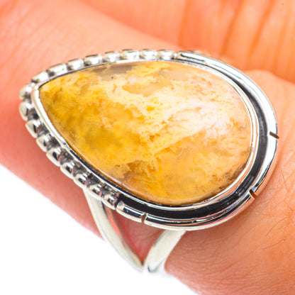 Plume Agate Rings handcrafted by Ana Silver Co - RING68088
