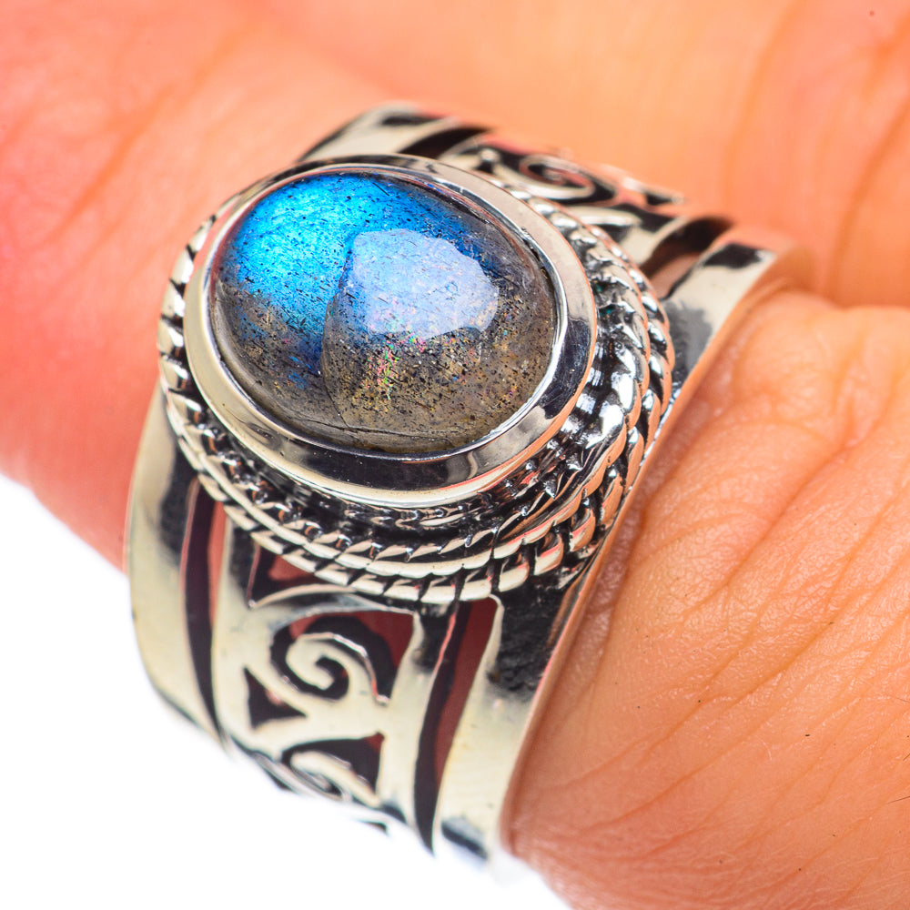 Labradorite Rings handcrafted by Ana Silver Co - RING68110