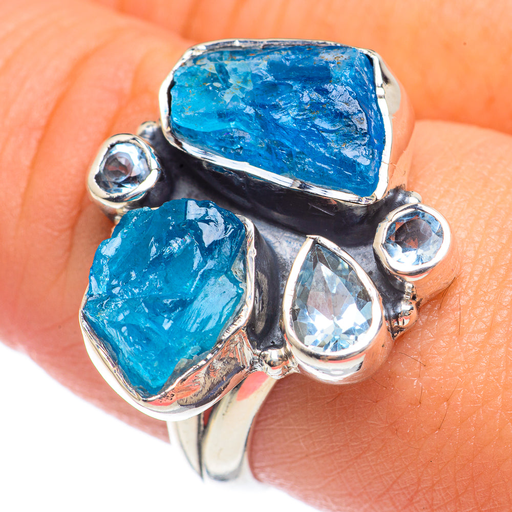 Apatite, Blue Topaz Rings handcrafted by Ana Silver Co - RING68112
