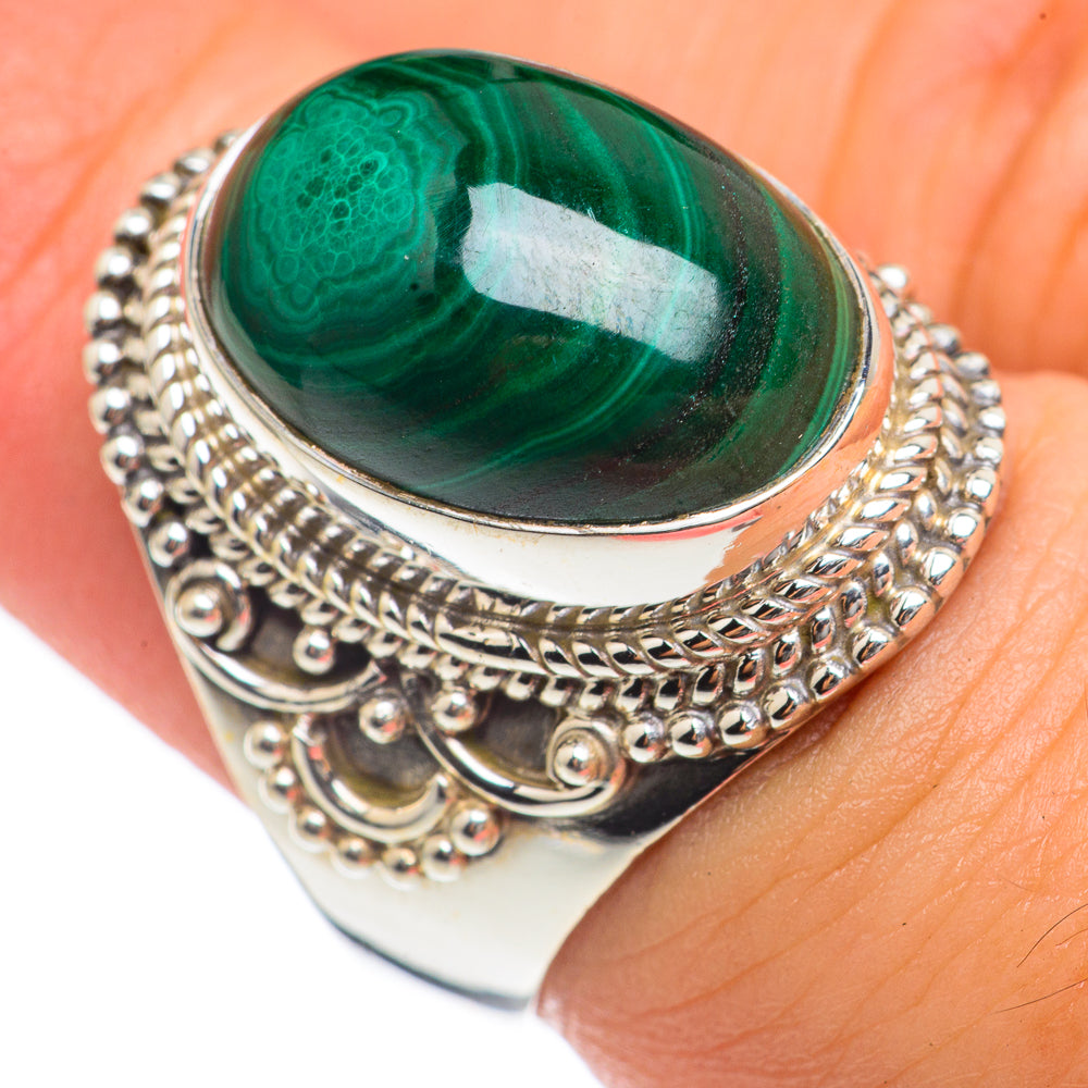 Malachite Rings handcrafted by Ana Silver Co - RING68116