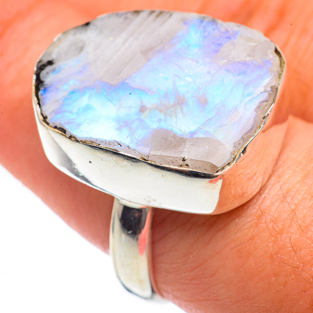 Rainbow Moonstone Rings handcrafted by Ana Silver Co - RING68139