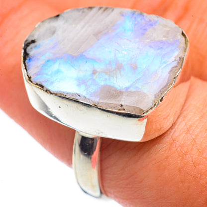 Rainbow Moonstone Rings handcrafted by Ana Silver Co - RING68139