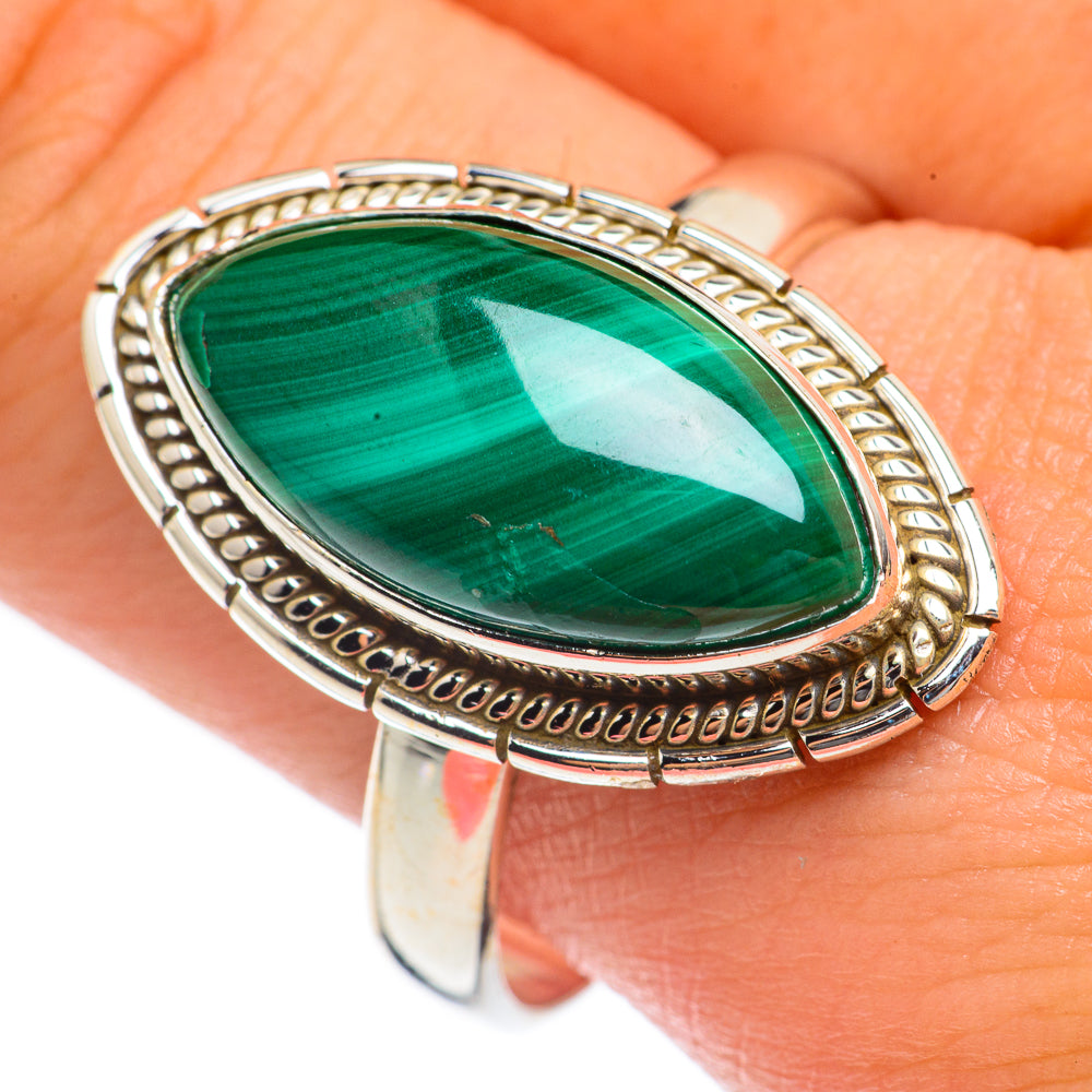 Malachite Rings handcrafted by Ana Silver Co - RING68149