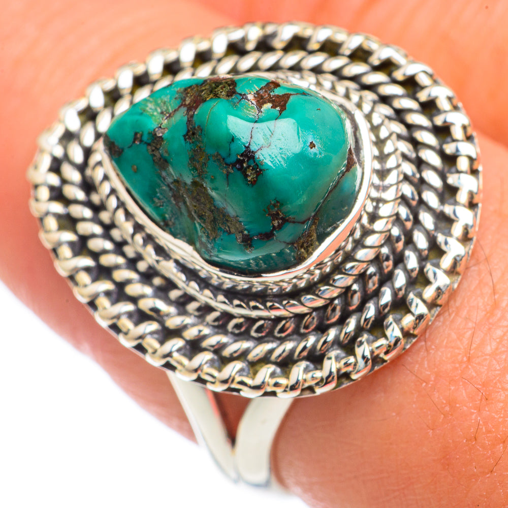 Tibetan Turquoise Rings handcrafted by Ana Silver Co - RING68151