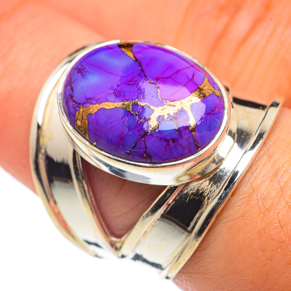 Purple Copper Composite Turquoise Rings handcrafted by Ana Silver Co - RING68162