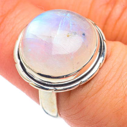 Rainbow Moonstone Rings handcrafted by Ana Silver Co - RING68172