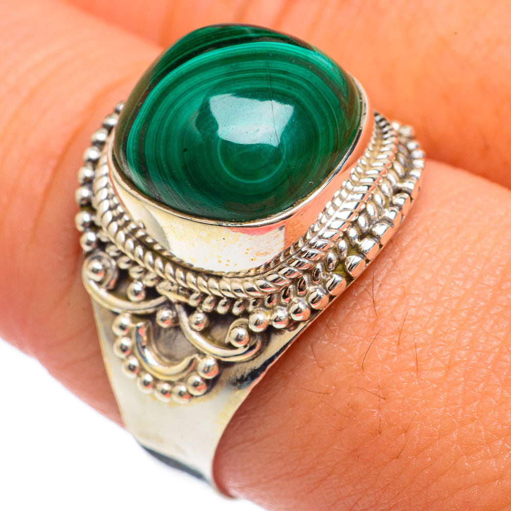 Malachite Rings handcrafted by Ana Silver Co - RING68182